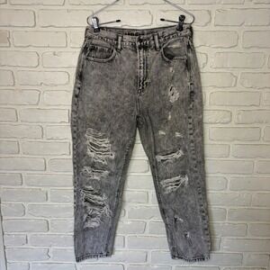 American Eagle Gray Distressed High Waist Jeans Women's Size 10 Short